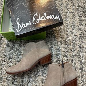 Sam Edelman Taupe Suede Ankle Boots